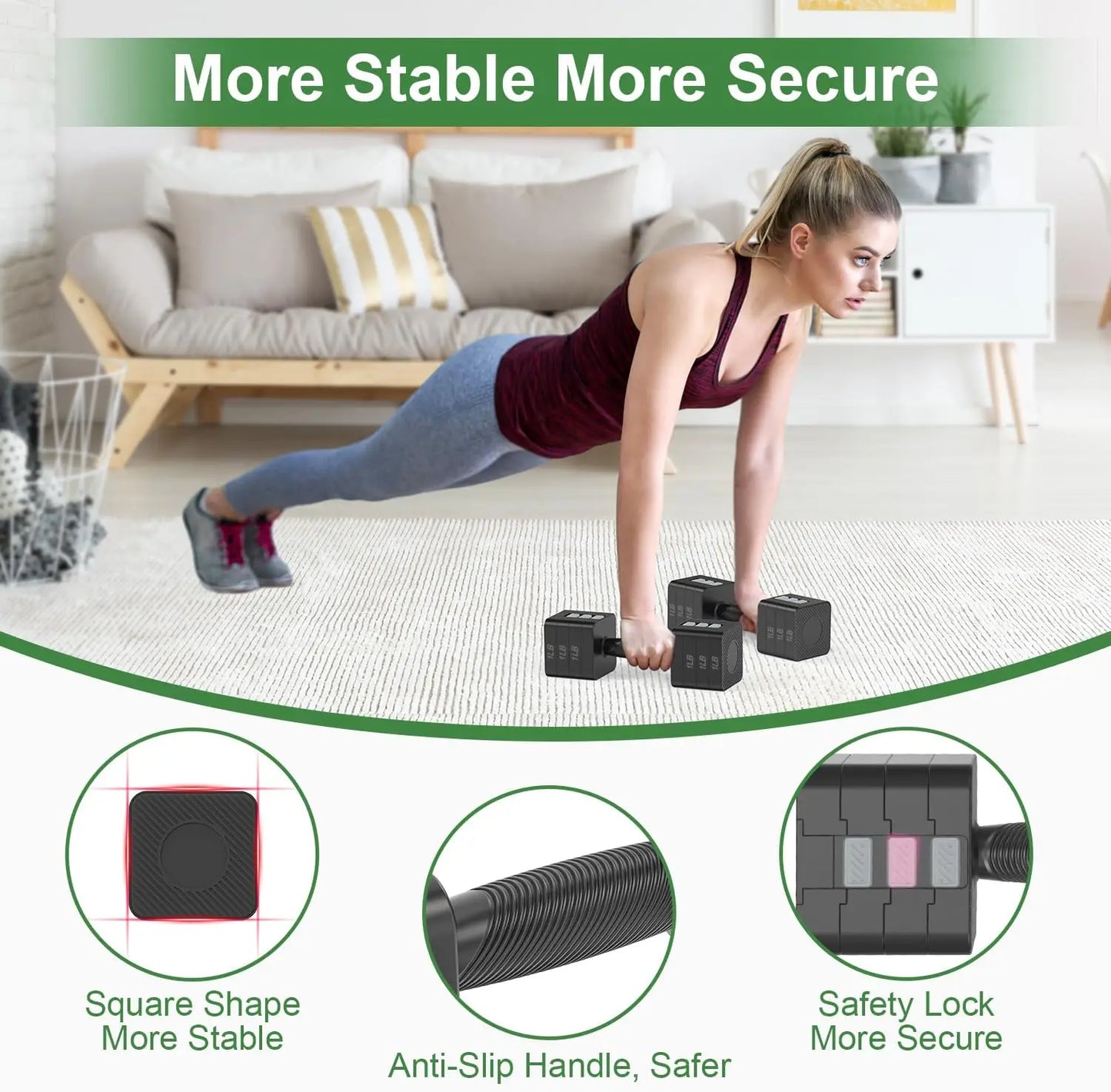 Adjustable Dumbbells Set with 5 Weight Levels for Home Gym Full Body Workout