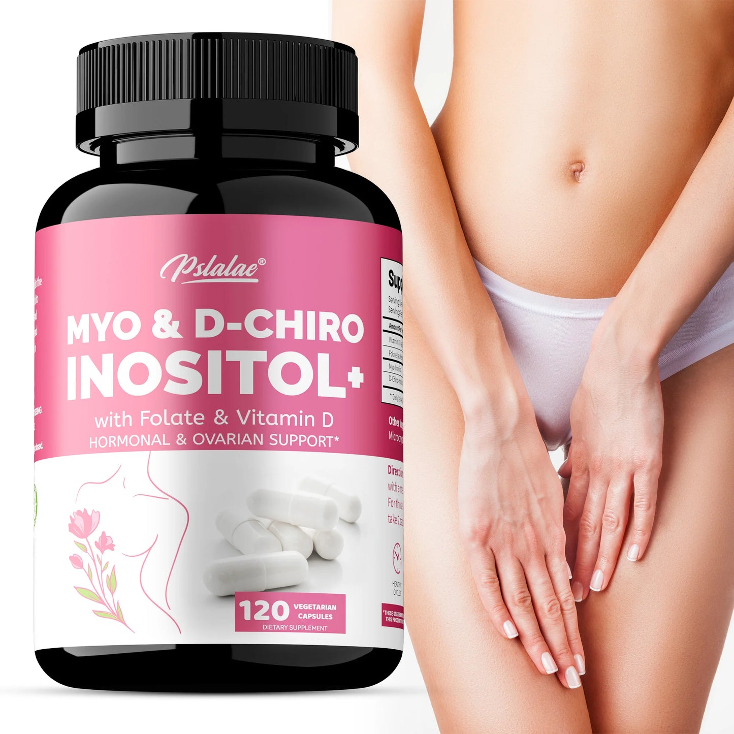 MYO & D-CHIRO INOSITOL - Rich in Vitamins, Supports Female Ovarian Health, Hormone Balance - 120 Capsules