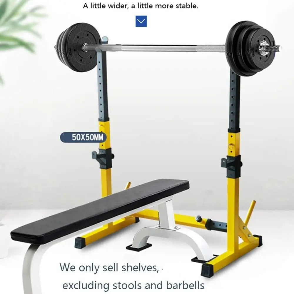 Adjustable Multi-Functional Squat and Bench Rack for Home Gym Strength Training