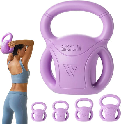 3-Handle Kettlebell Weights for Women: 5-20 LB Options, Ideal for Russian Twists, Weightlifting & Core Fitness at Home