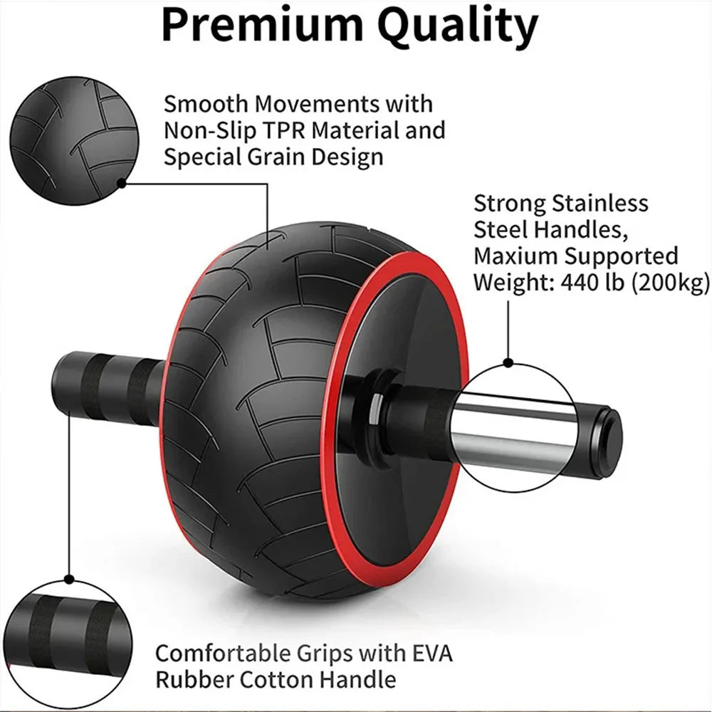 Ab Wheel Roller Strength Training Fitness Equipment Home Gym Exerciser Workouts Abdominal Muscle Trainer