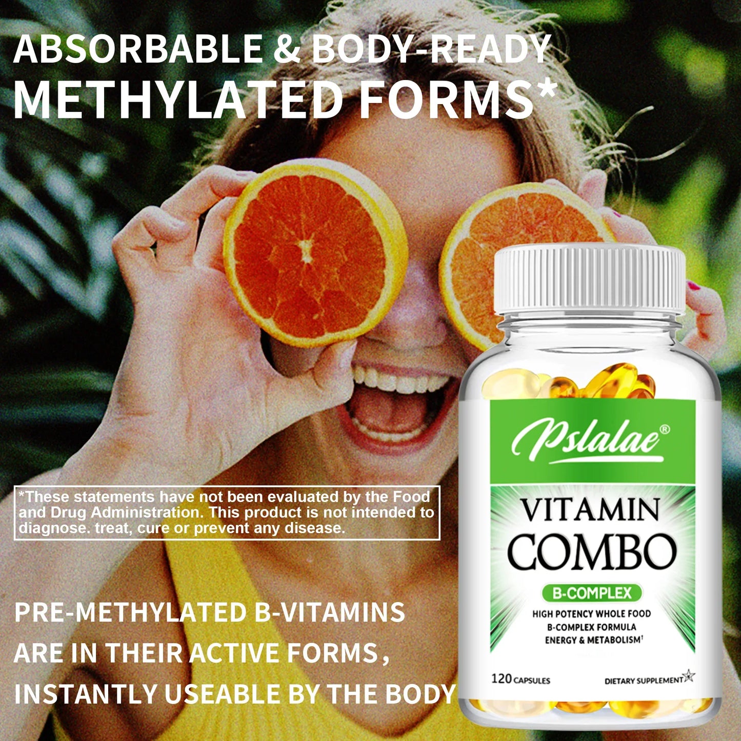 B Vitamin Capsules - Helps with Healthy Energy Metabolism, Boosts Immunity,  Supports A Healthy Nervous System - 120 Capsules