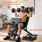 Adjustable Dumbbell Set of 2 25/55/80LB Fast Adjust Weights with Anti-Slip Metal Handle Compact Home Gym Equipment for M