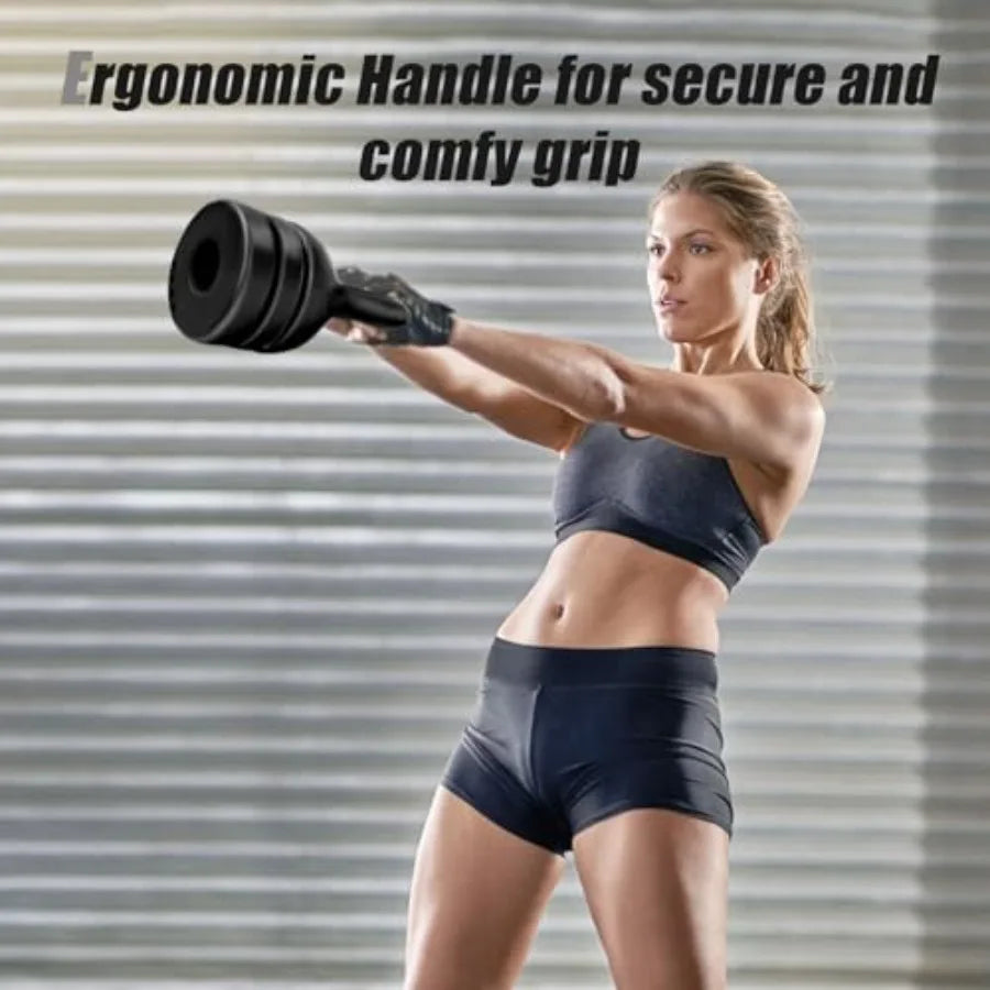 Adjustable Kettlebell Weight Set 3-in-1 5lbs 8lbs 12lbs for Home Gym Full-Body Workout Strength Training Weight Loss Steel Blac