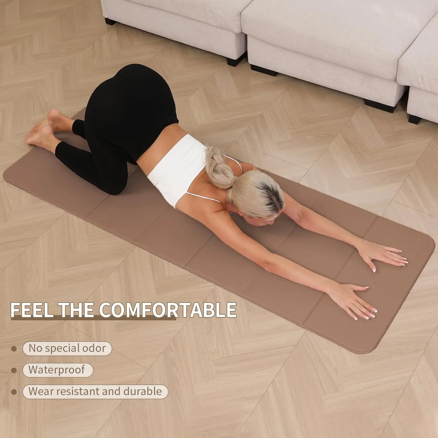 Foldable Yoga Mat - 10mm Thick, Non-Slip Exercise Mat for Home and Travel, Eco-Friendly