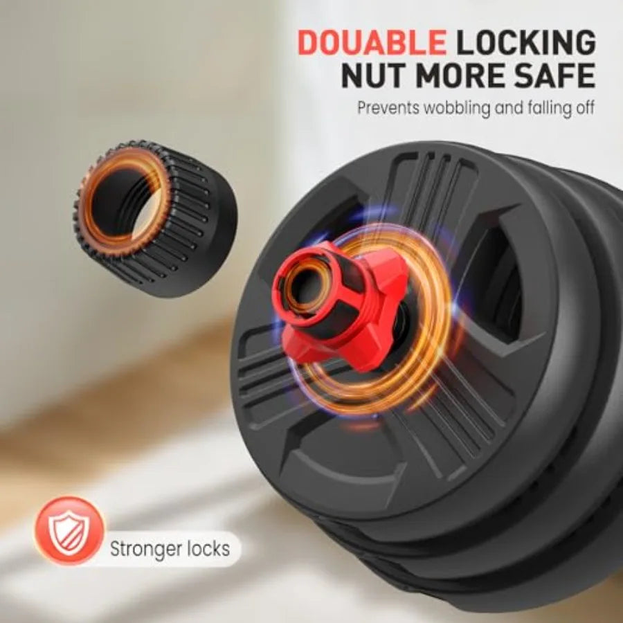 Adjustable Dumbbell Set 20lb(10lb pair) Free Weight Set with Connector 3-in-1 Design for Dumbbell Barbell and Weight Plate Tr