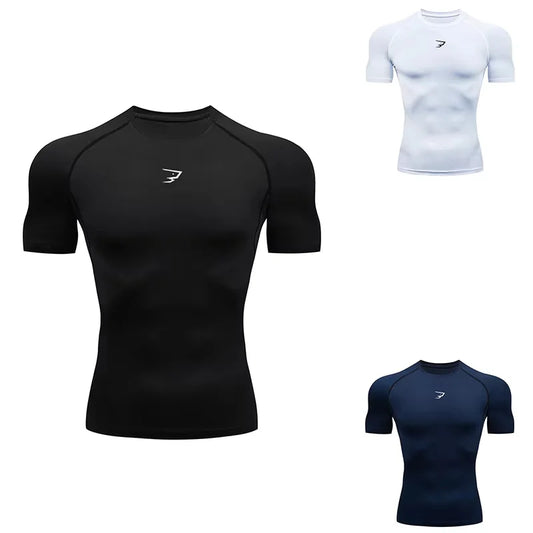 Men Running Compression  Short Sleeve Sport Tees Gym Fitness Sportshirts Male Jogging Tracksuit Homme Athletic Shirt Tops  902