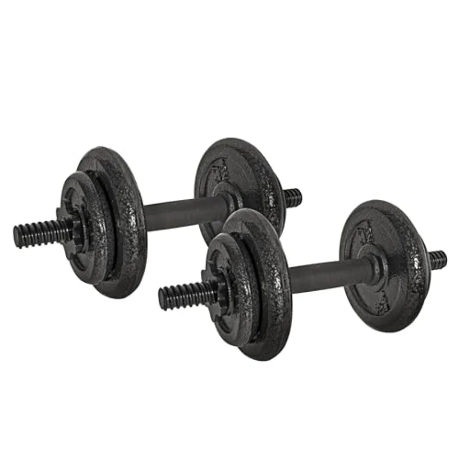 Adjustable Dumbbell Weight Set for Home Gym Steel Construction Black Finish Adjustable from 5 to 50 lbs with Quick-Change Syste