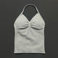Gym Halter Top Woman Longline Strappy tank Padded Yoga Clothing Removable Cups Yoga Tank Tops Fitness Workout Running Activewear