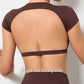 Hearuisavy Summer Sports Shirts Breathable Workout Tops Fitness Sportswear Backless Yoga Clothing Sport Crop Tops Women Gym Top