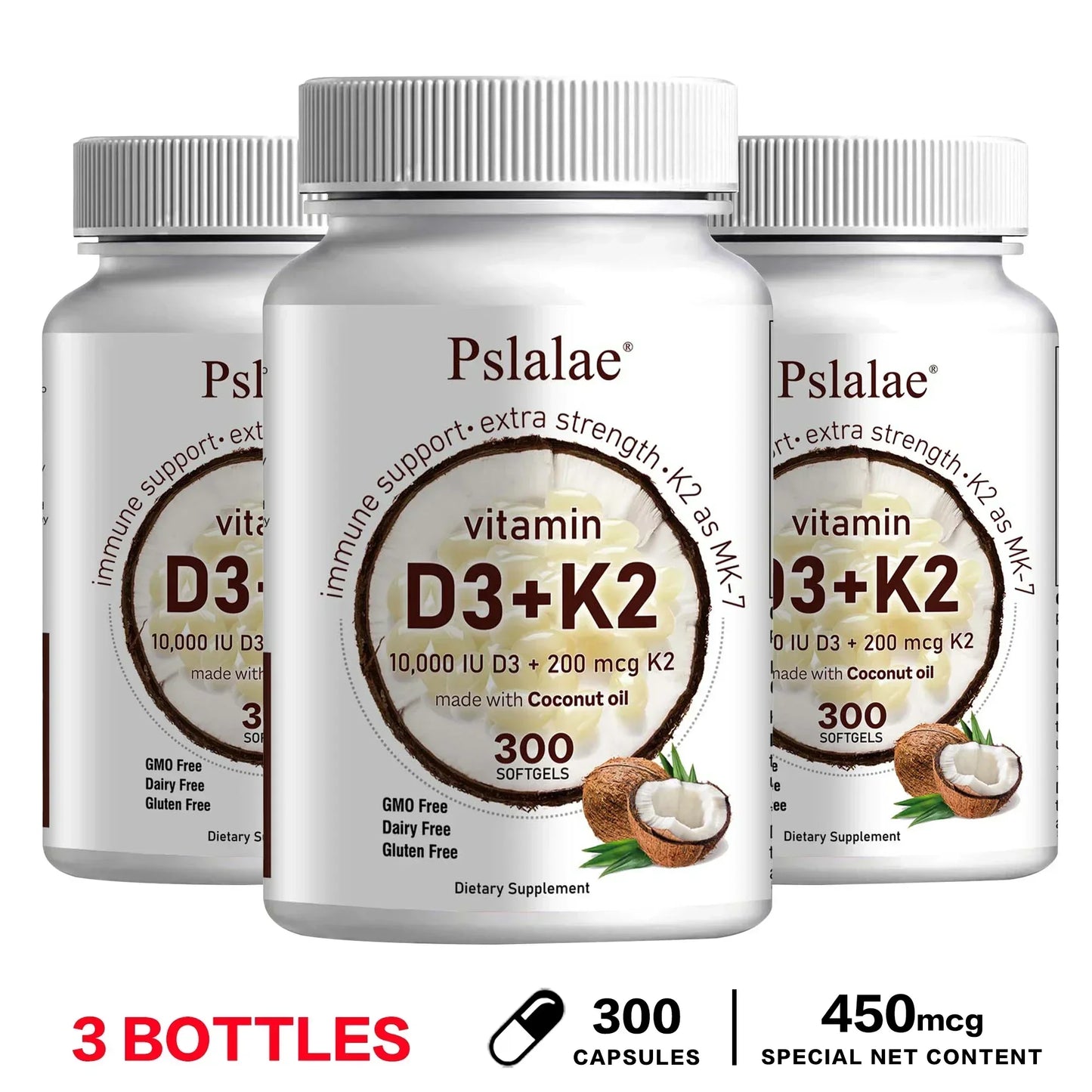 Vitamin D3 K2 Supplement - Helps Maintain Bone Health and Immune Health, Promotes Absorption and Enhances Body Immunity