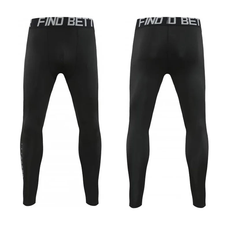 Men's Bodybuilding Activewear Fitness Suit with Elastic Compression Tights Slim Fit Workout Pants and Gym Muscle Boosting Runnin