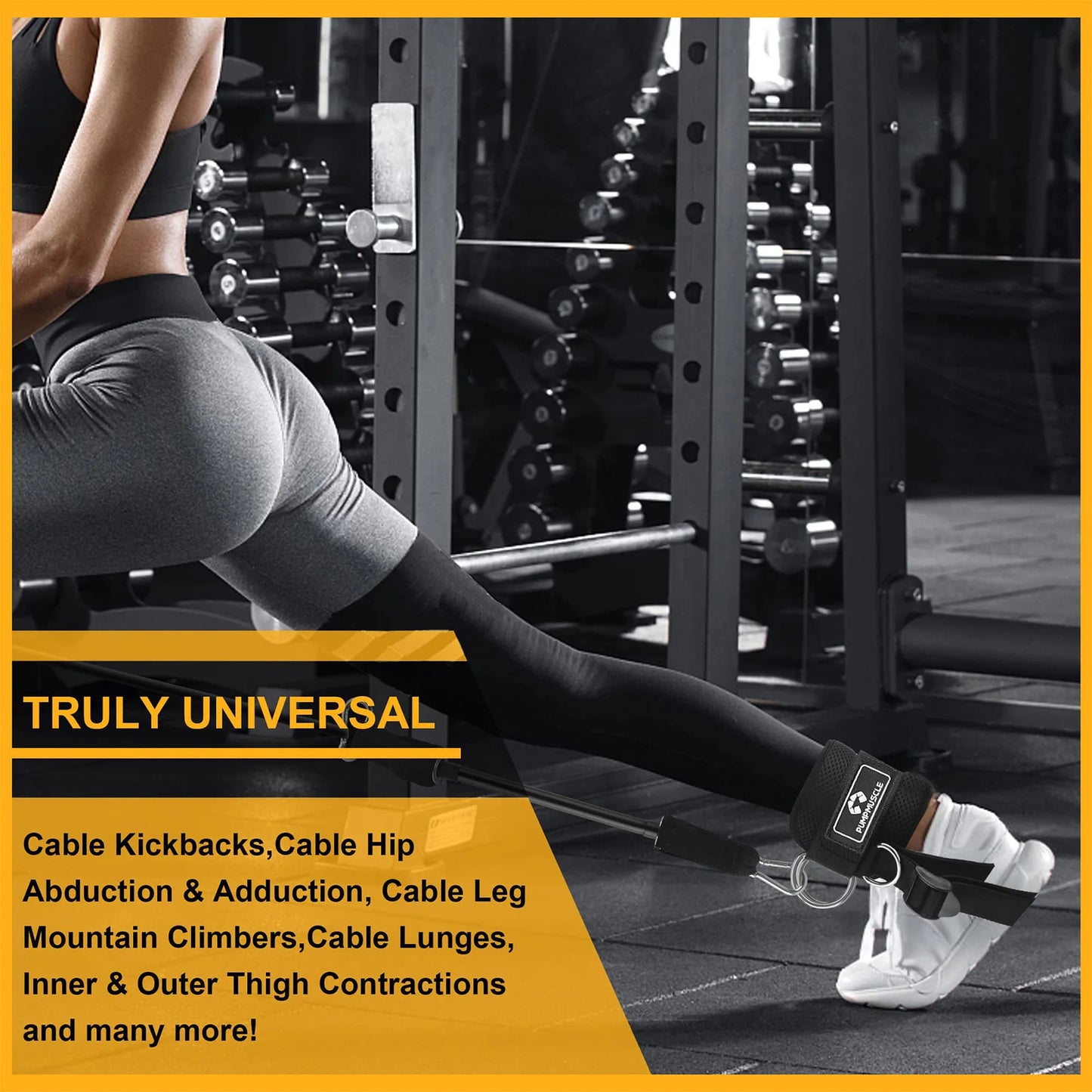 Ankle Straps for Cable Machines, Adjustable Ankle Cuff for Cable Machine, Gym Workout Ankle Straps for Butts, Leg Kickbacks