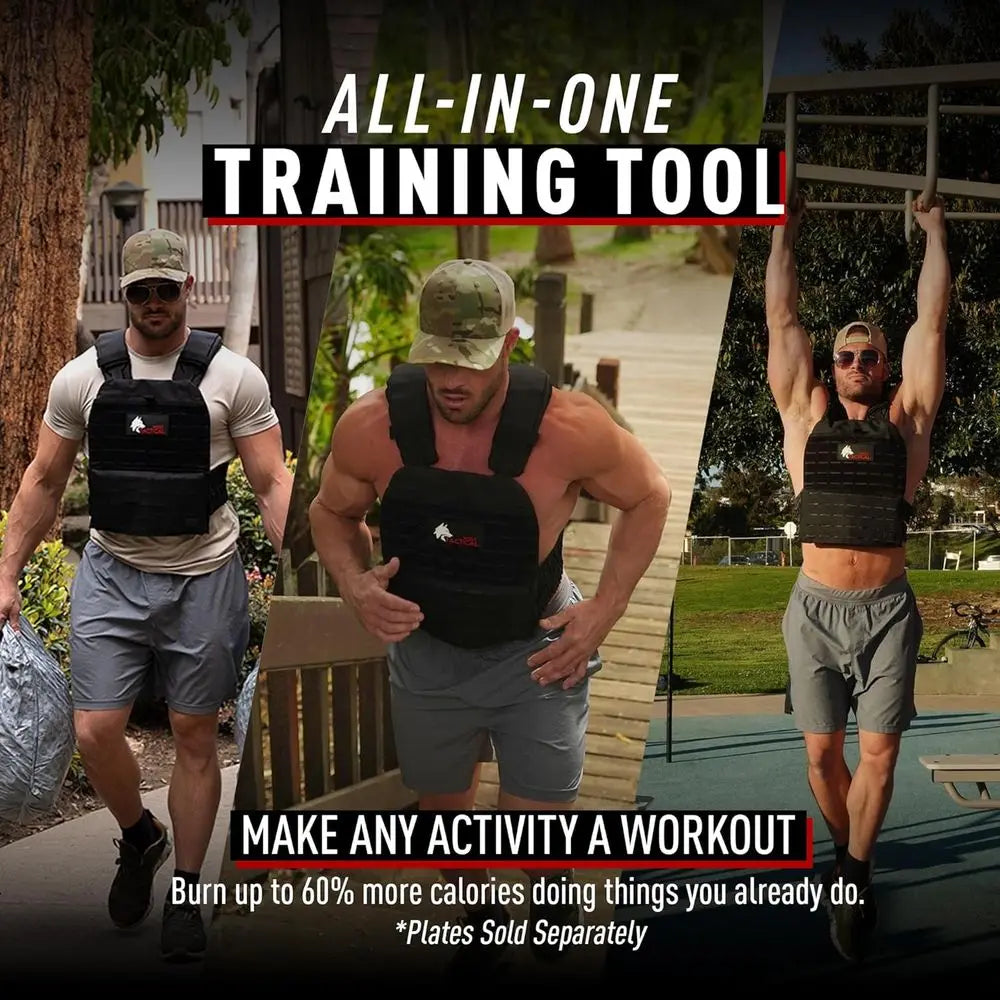 Adjustable Weighted Vest for Men & Women - Rucking, Workout, Running, Walking & CrossFit Weight Vest for Strength Training & Fit