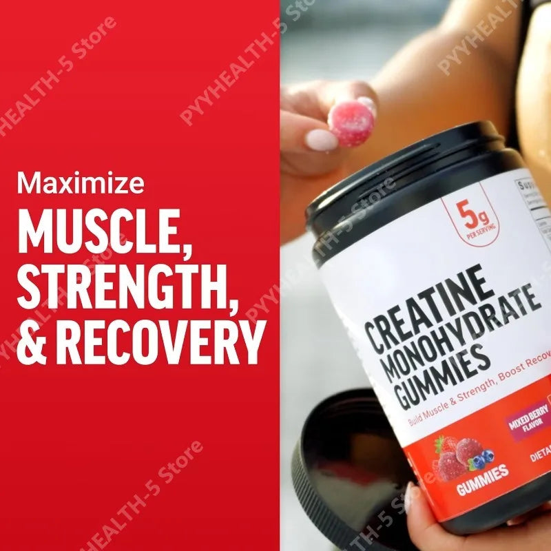 Creatine Gummies Creatine Monohydrate for Muscle Gain, Mixed Berry Men’s Multivitamins, Multivitamin for Men Plus Amino Acids