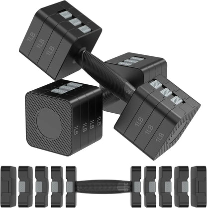 Adjustable Dumbbells Set with 5 Weight Levels for Home Gym Full Body Workout