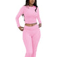 Women's Yoga Two-Piece Set Long-Sleeve Wide-Leg Activewear Set Casual Home Yoga Set Coordinated Set