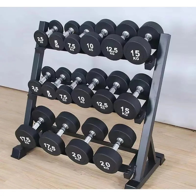 3-Tier Adjustable Dumbbell Storage Rack Indoor Home Gym Strength Training