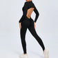 Hearuisavy Summer V Back Sports Jumpsuit Yoga Clothes Rompers Women Long Sleeveles Workout Bodysuits Backless One-piece Suit