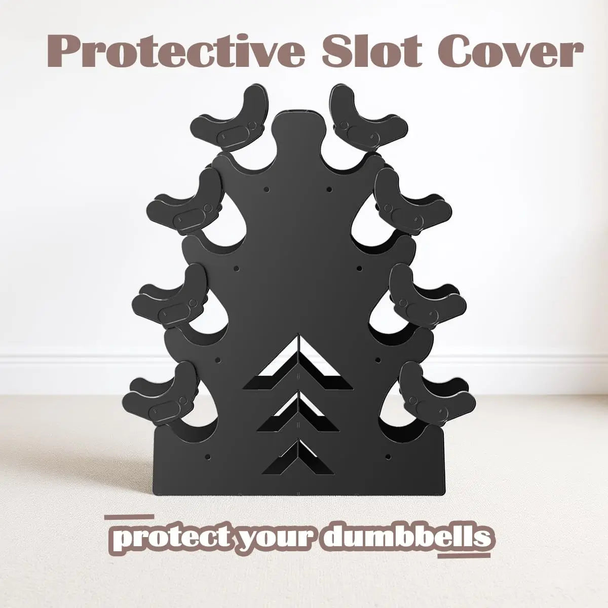 Compact Dumbbell Rack with Protective Edges, No Assembly Required for Rubber-Coated Weights Up to 15 lbs