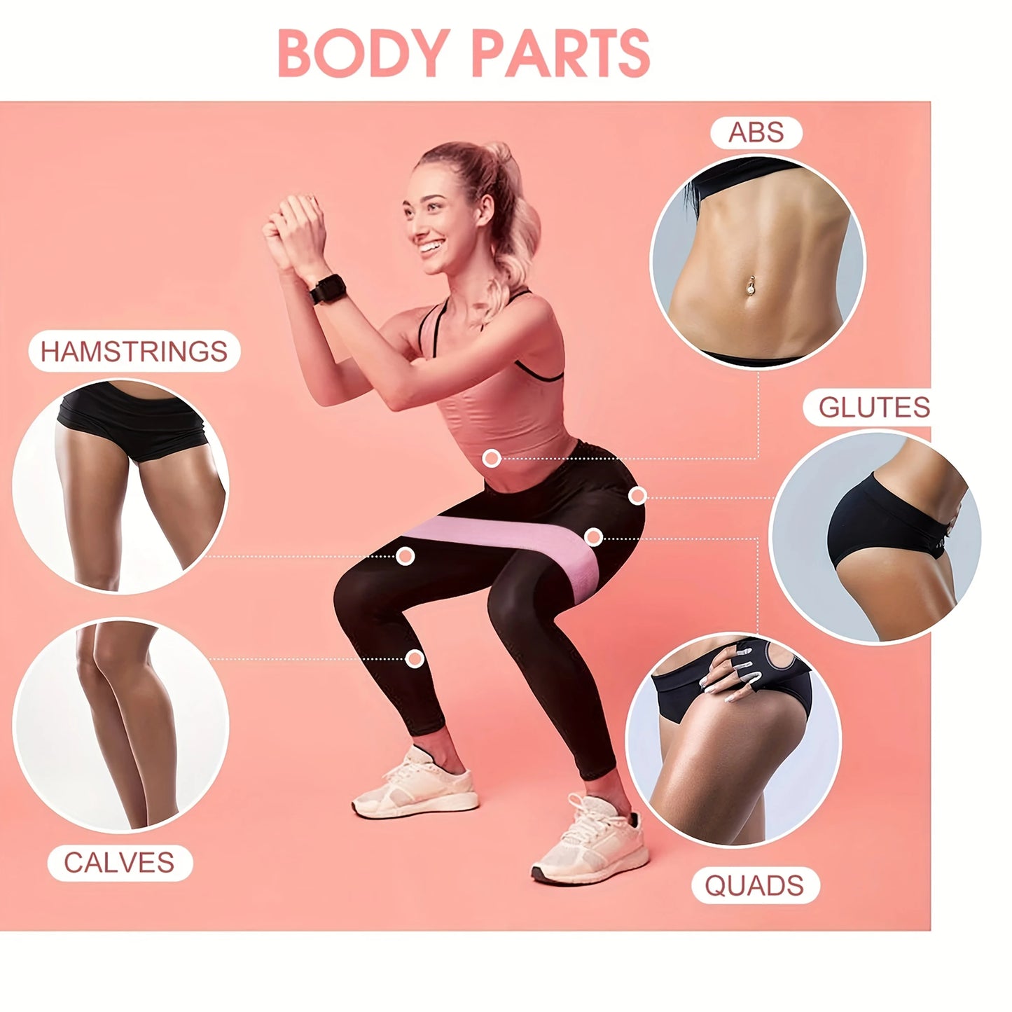 Fabric Resistance Hip Booty Bands Glute Thigh Elastic Workout Squat Circle Stretch Fitness Strips Loops Yoga Gym Equipment