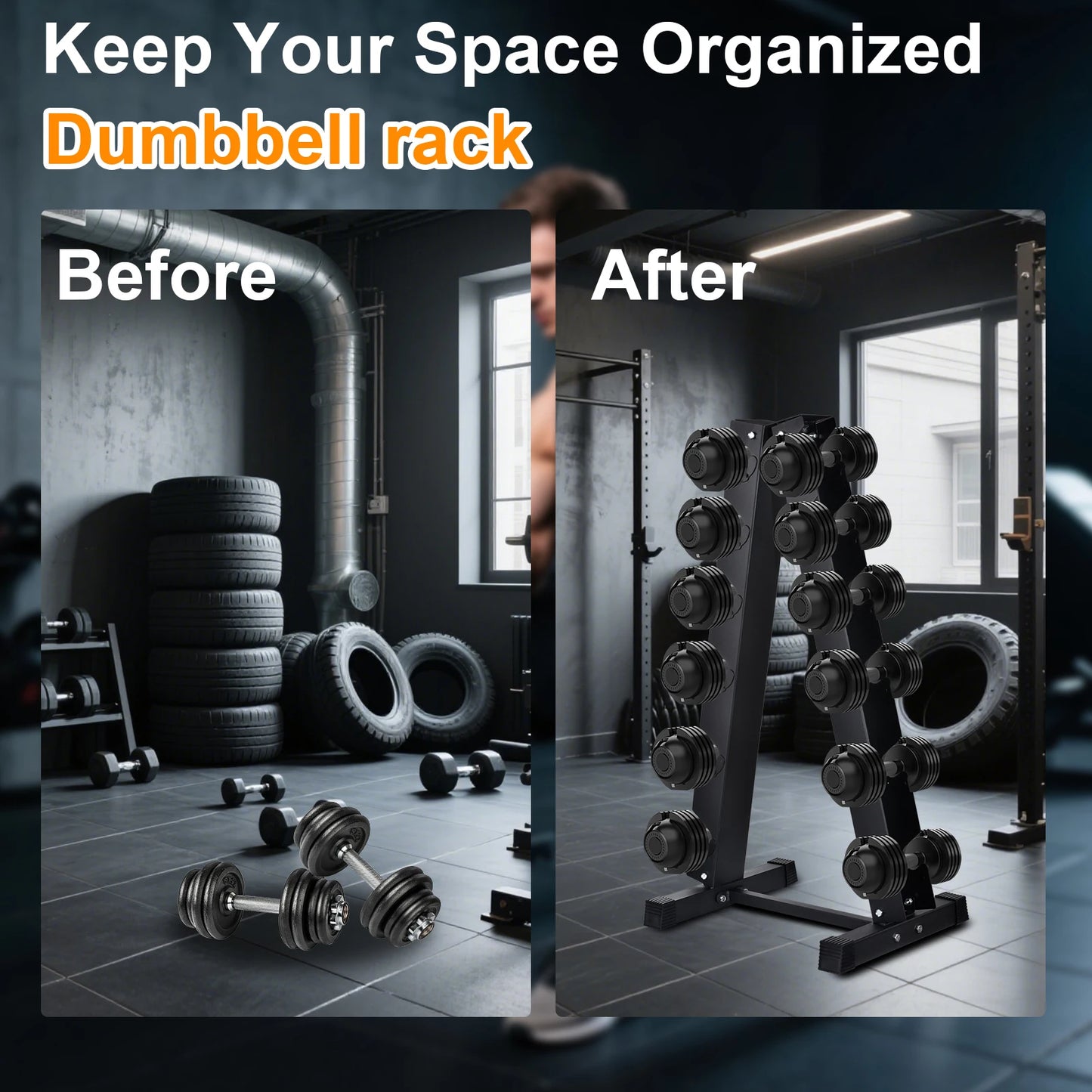 Dumbbell Rack Stand Heavy Duty Dumbbell Stand Space Saver Tree Shape Weight Stand Storage Organizer for Gym Workout
