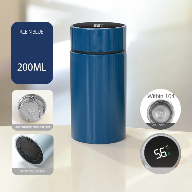 200ML Smart Thermos Water Bottle Intelligent Temperature Display Stainless Steel Vacuum Flasks Thermoses With Filter Tee Cup