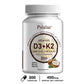 Vitamin D3 K2 Supplement - Helps Maintain Bone Health and Immune Health, Promotes Absorption and Enhances Body Immunity