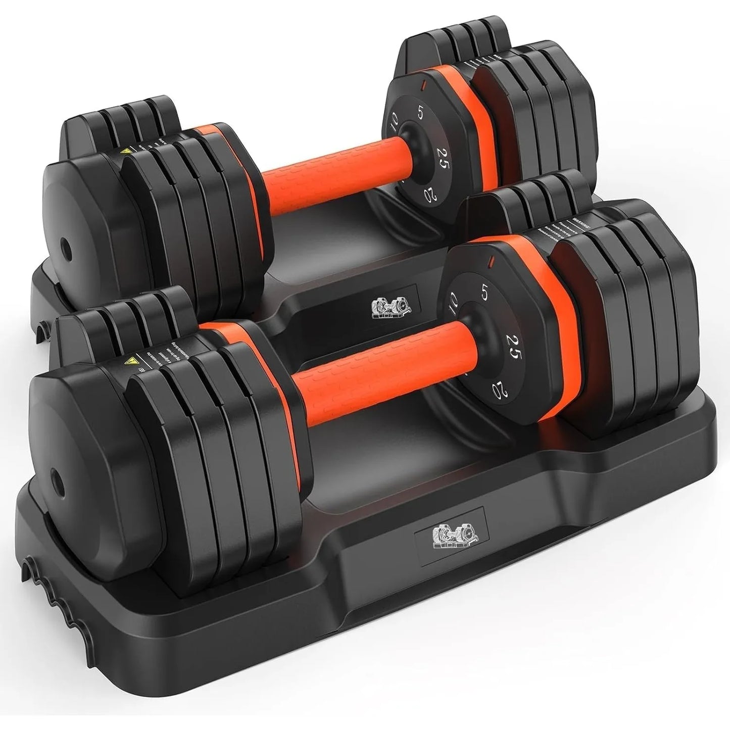 FEIERDUN Adjustable Dumbbells Set, 5LB to 25LB Dumbbell Pair,Home Gym 50lbs, Anti-Slip Handle for Exercise Equipment