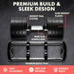 Squatz Adjustable Dumbbell Set 70-140LB Home Gym Fitness Dumbbells with Anti-Slip Handle and Heavy-Duty Plates in Black for Str