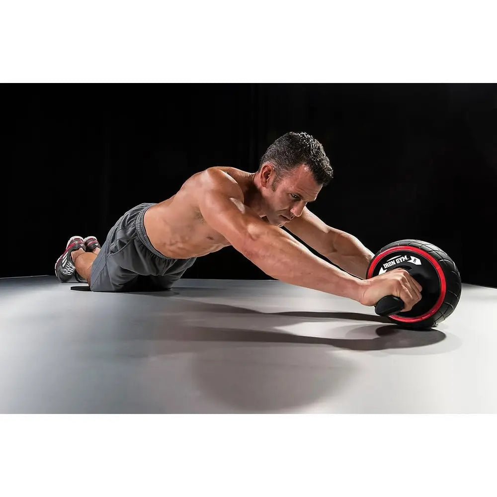 Complete Ab Workout System with Speed Abs, Abdominal Roller Wheel, 9.4 x 3.6 x 7.9, Black/Red