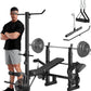 Adjustable 4-in-1 Weight Bench Set with Leg Developer Barbell Rack Butterfly Arm Preacher, Foldable Workout Bench for Home Gym