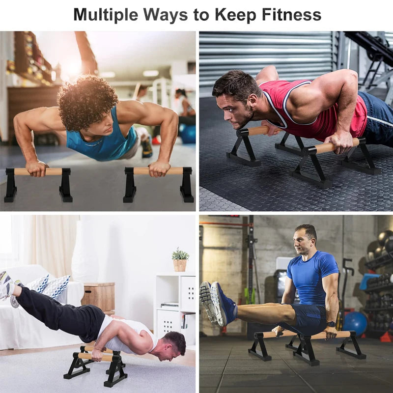 Solid Wood Push Up Board – Anti-Slip Calisthenics Stand for Home Gym Strength Training