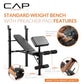 Standard Weight Bench with Preacher Pad Adjustable Bench Press Station with 4 Backrest Positions Leg Developer Steel Frame