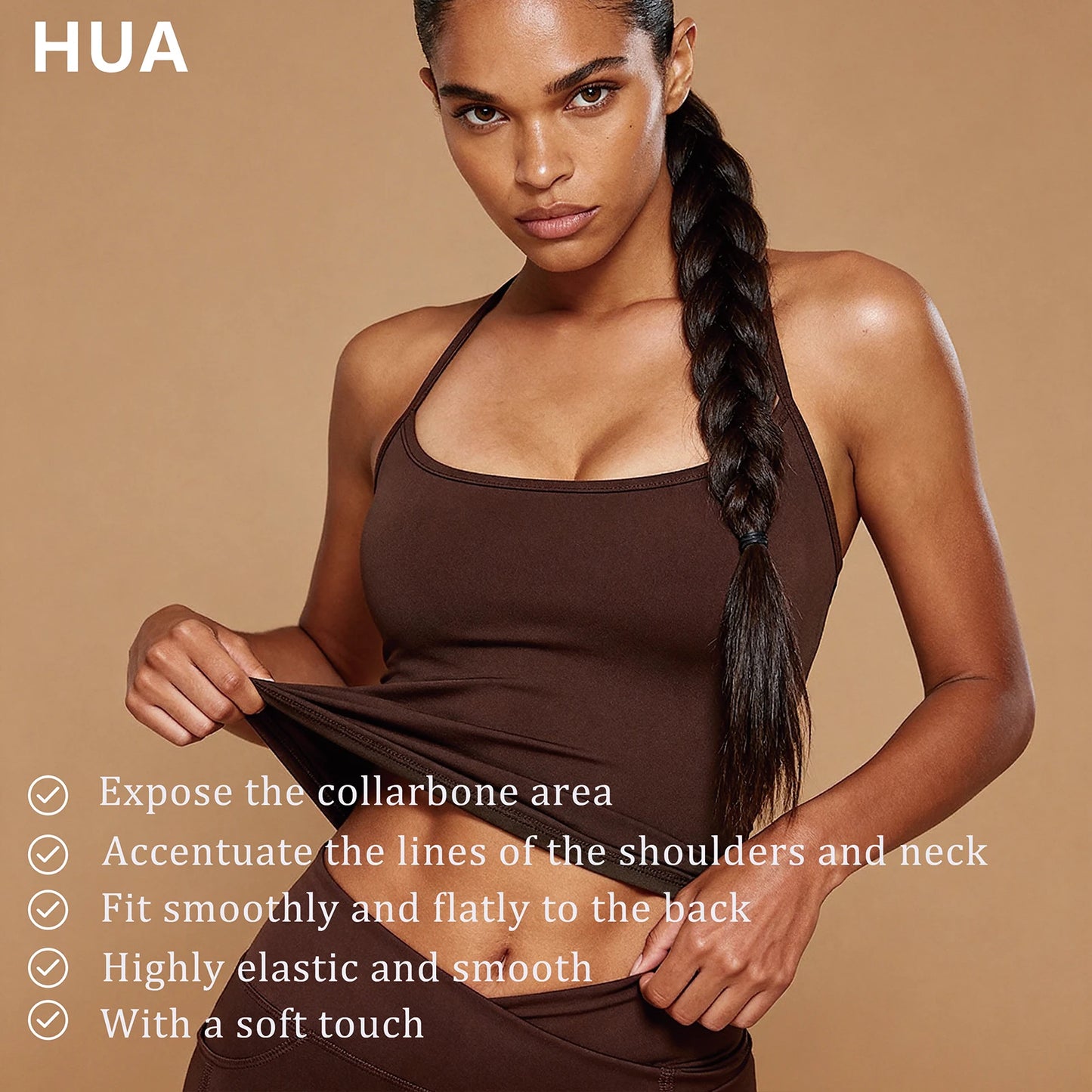 Women's Naked Feel Moisture Wicking Racerback Yoga Tank Top Quick Dry Backless Tight Fit Sports Tops for Gym Workout Running