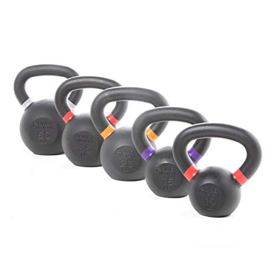 Power Systems Kettlebell Prime 50lb Steel Adjustable Weight for Strength Training with Durable Coating in Black