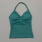 Gym Halter Top Woman Longline Strappy tank Padded Yoga Clothing Removable Cups Yoga Tank Tops Fitness Workout Running Activewear