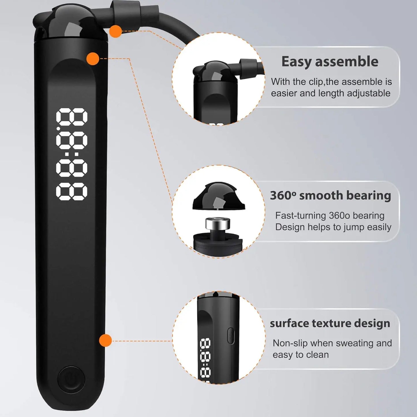 Tangle-Free Jump Rope with Counter and App for Fitness, Home Exercise, Workout - Gifts for Adults