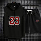 Summer New Men's Sleeveless Hooded T-shirt+shorts pants Sports two-piece set gym  Fashion  Casual Men Women Sports Two Piece Set