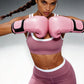Women's Yoga Running Gym Shorts High Waist Color Block Ribbed Naked Feel Moisture Wicking Quick Dry Tight Workout Shorts