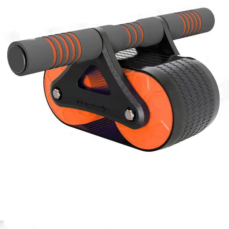 Ab Roller Automatic Rebound Double Wheel Abdominal Muscle Scroll Wheel Men Women Fitness Equipment Mute Roller With Knee Pads