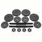 Adjustable Dumbbell Weight Set for Home Gym Steel Construction Black Finish Adjustable from 5 to 50 lbs with Quick-Change Syste