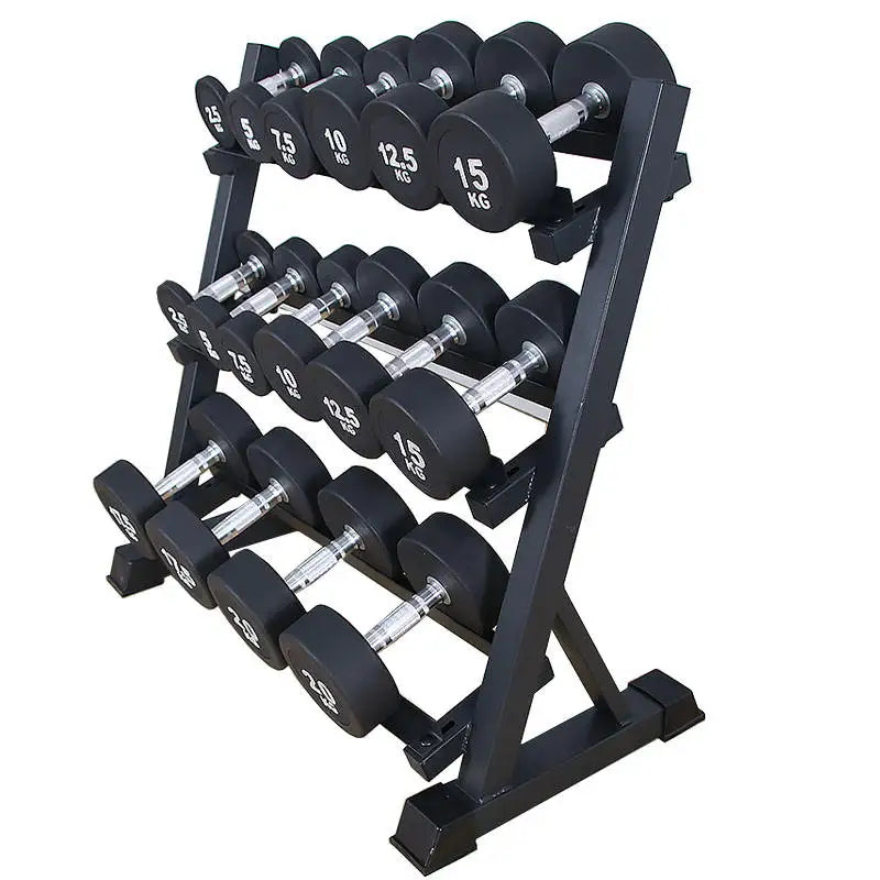 3-Tier Adjustable Dumbbell Storage Rack Indoor Home Gym Strength Training