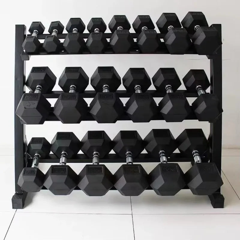 3-Tier Adjustable Dumbbell Storage Rack Indoor Home Gym Strength Training