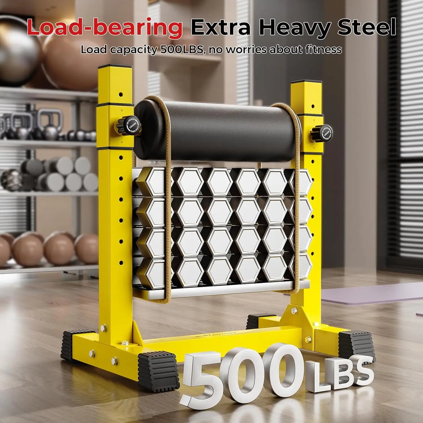 Adjustable Single Leg Squat Stand with 9 Height Levels for Bulgarian Split Squats and Lower Body Training