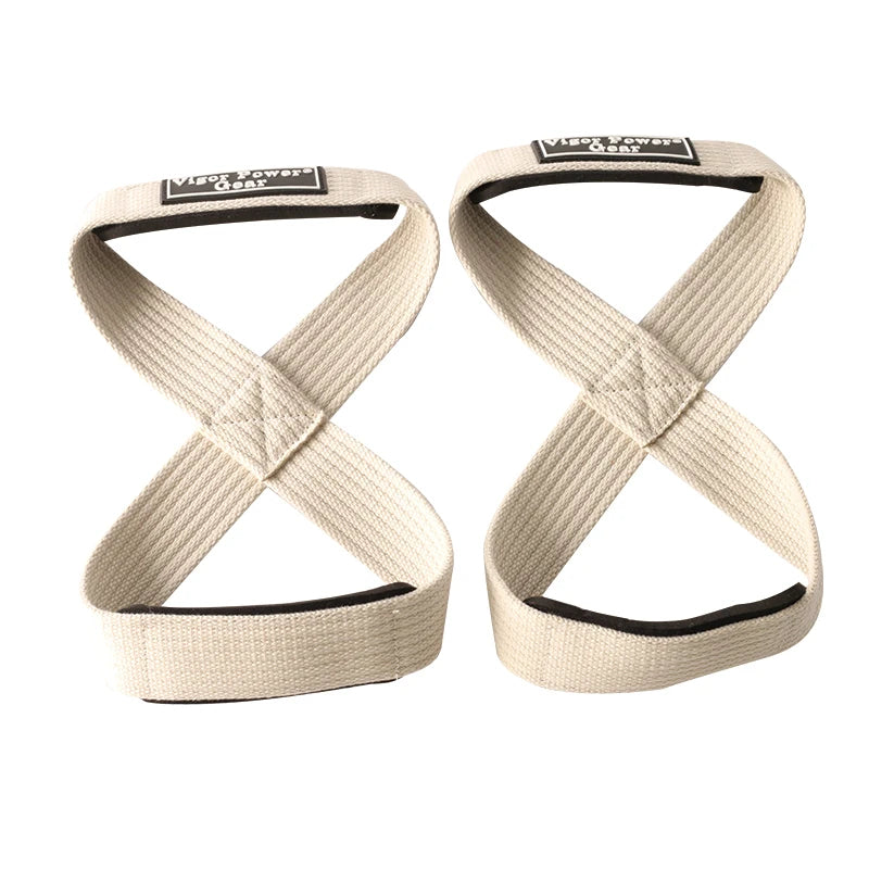 Power Grip Powerlifting Gym Wrist Straps Cross Training Figure 8 Weight Lifting Straps