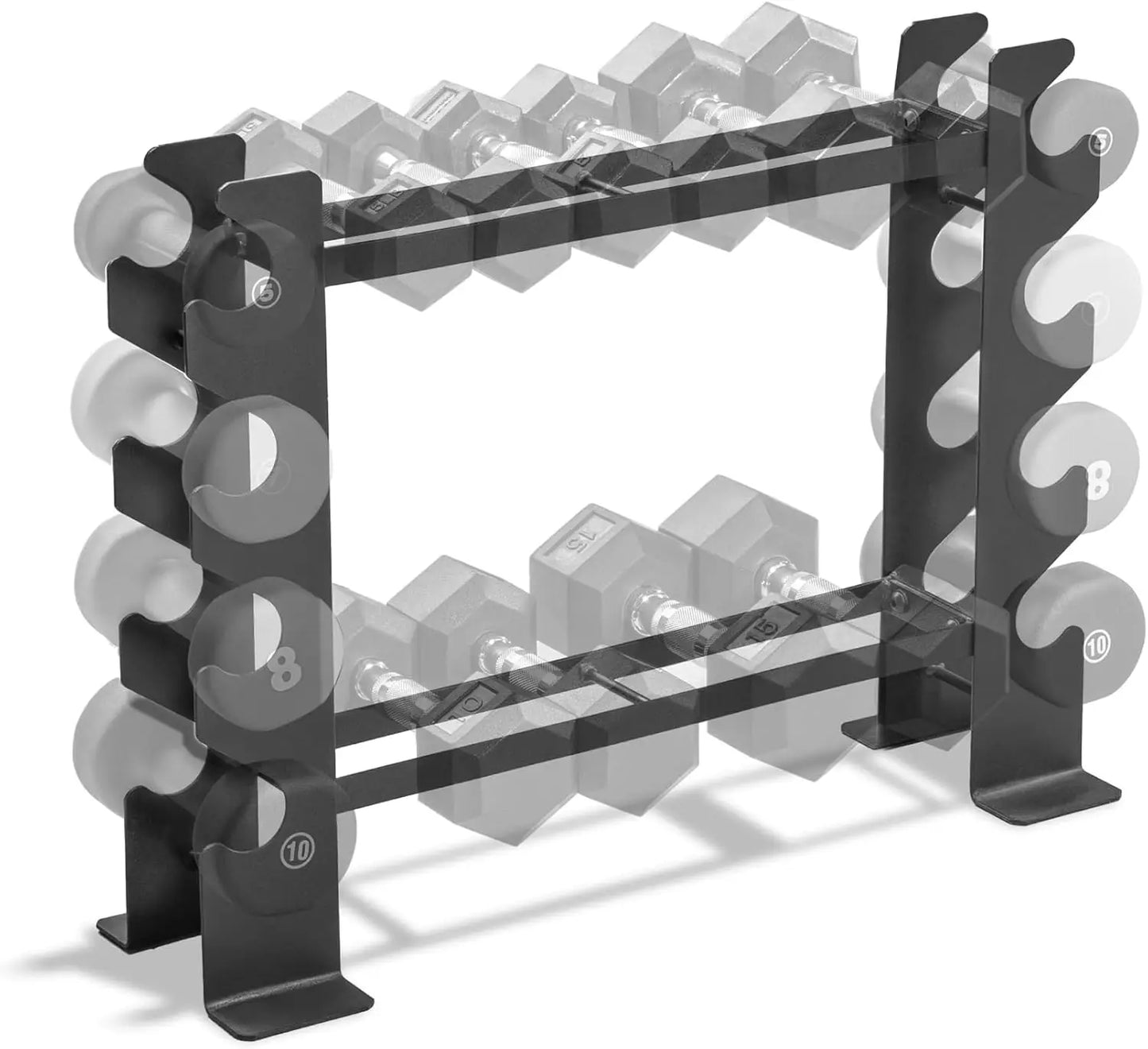 Heavy-Duty Dumbbell Rack Organizer for Home Gym - Space-Saving Steel Storage