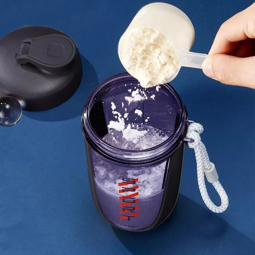 590ml Sports Shaker Bottles with Shaker Ball Drink Shake Bottle Leak Proof Whey Protein Powder Mixer Bottle for Indoor Outdoor