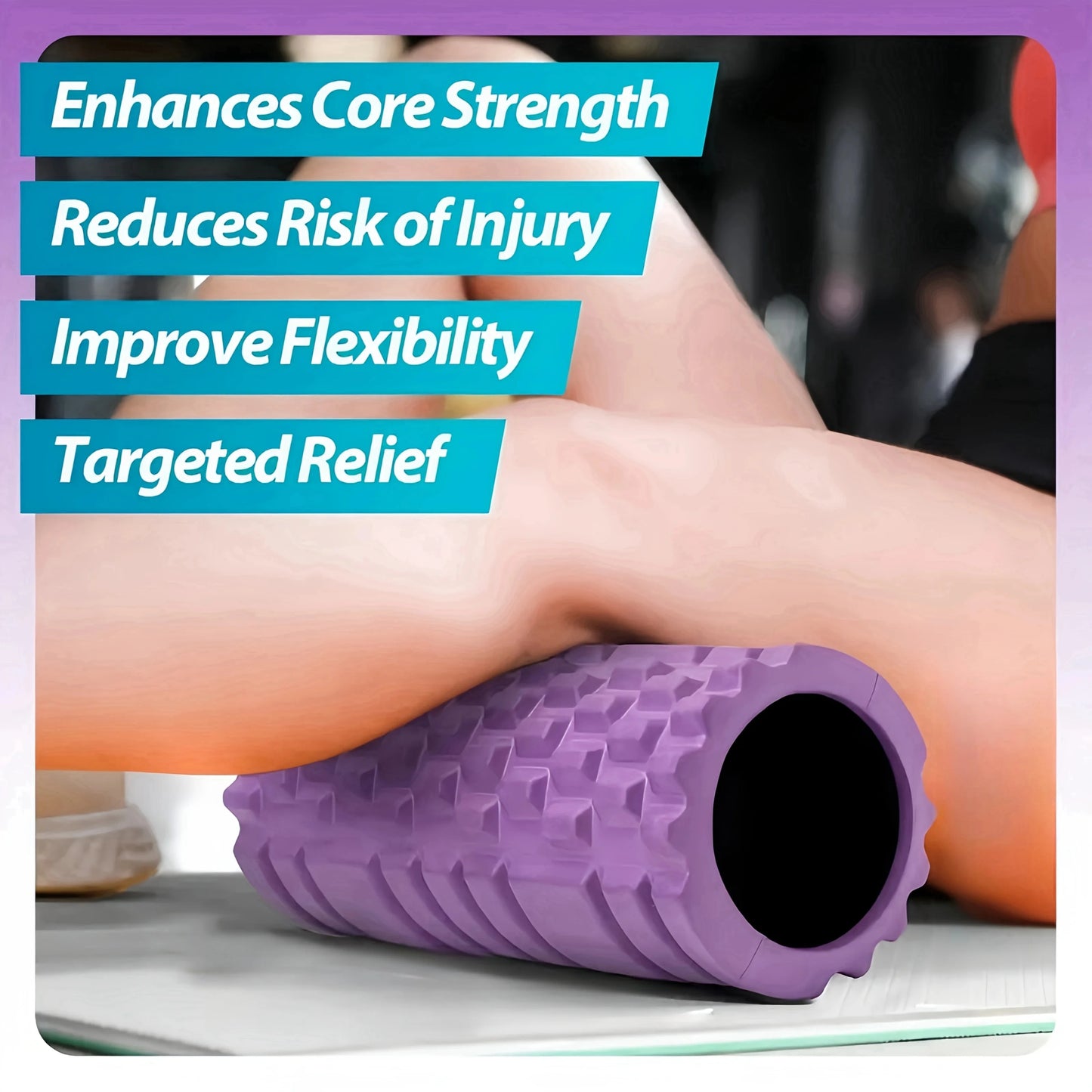 1pc Foam Shaft Yoga Column Fitness Yoga EVA Foam Roller Yoga Stick Deep Tissue Massage Roller For Back And Leg Muscle Workouts