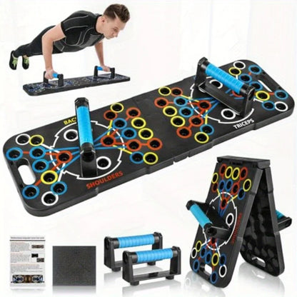 All-in-One Push Up Board for Men & Women, 56 Workout Angles for Full Body, Foldable Home Fitness Exercise Equipment with Guide